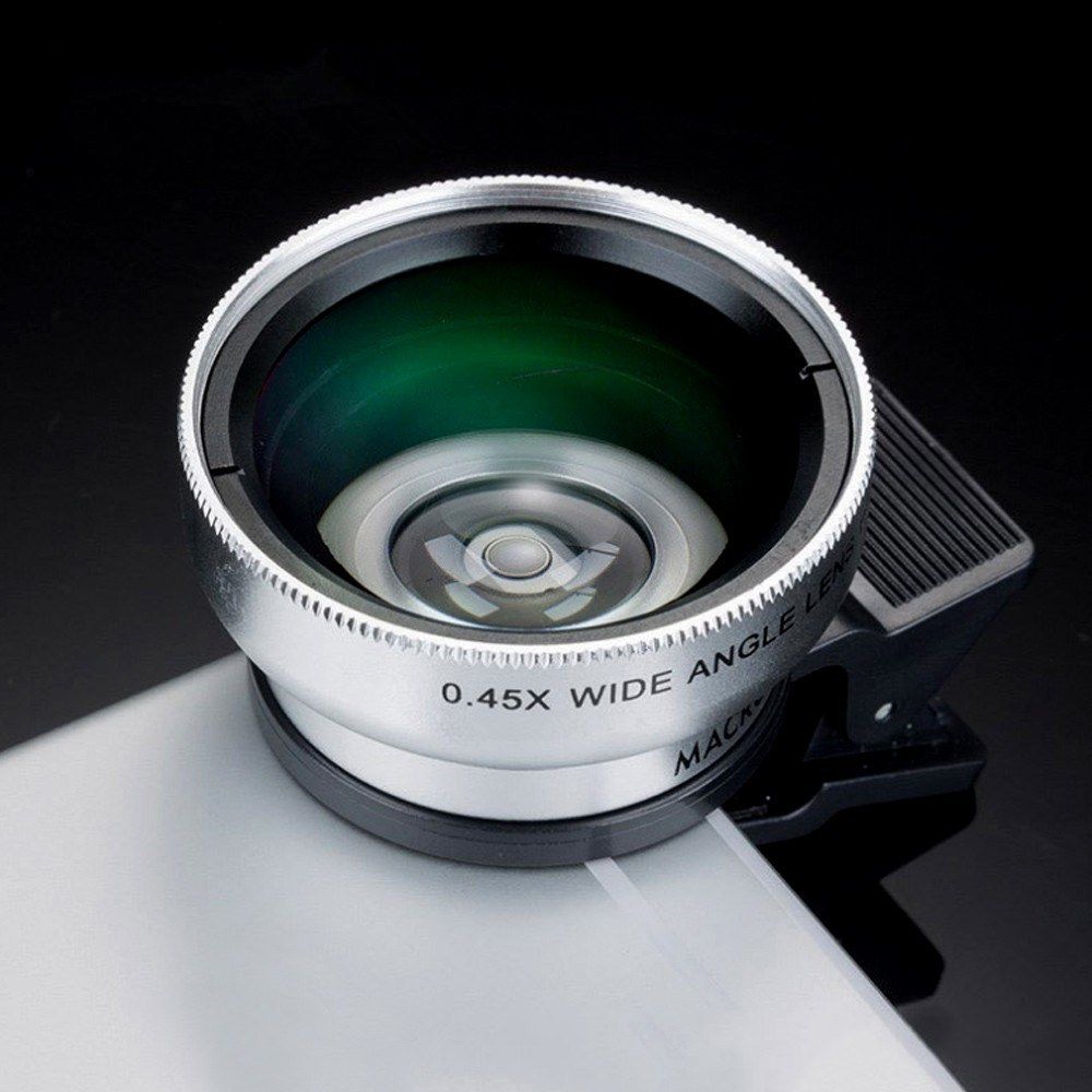 Phone Lens 2 In 1 Clip On 0.45X Wide Angle+10X Macro Lens