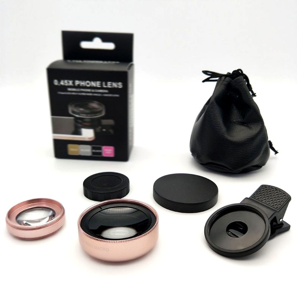 Phone Lens 2 In 1 Clip On 0.45X Wide Angle+10X Macro Lens