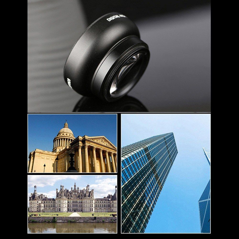 Phone Lens 2 In 1 Clip On 0.45X Wide Angle+10X Macro Lens