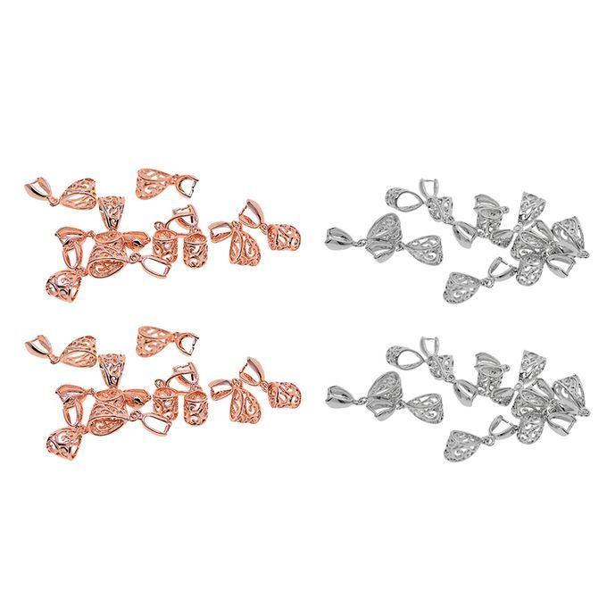 40x Brass Jewelry Making Pinch Bails Filigree Pinch Clip Pendants