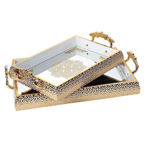 2 Set Of Luxury Decorative Vanity Tray