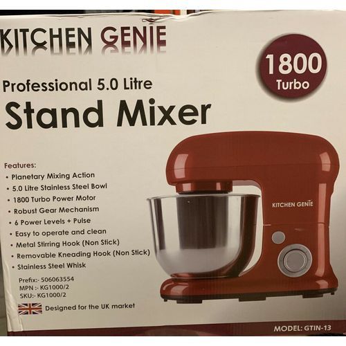 STAND CAKE MIXER  5 LITRES -1800 Turbo Red.