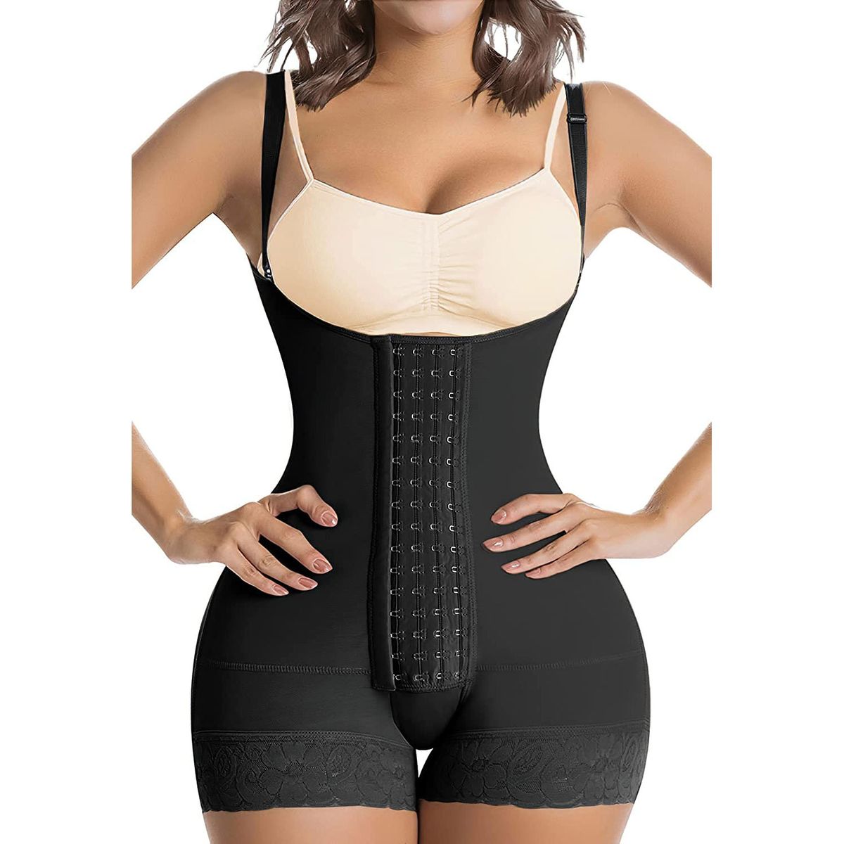 Fajas Colombianas Post Surgery High Compression Full Body Shaper Open Bust
