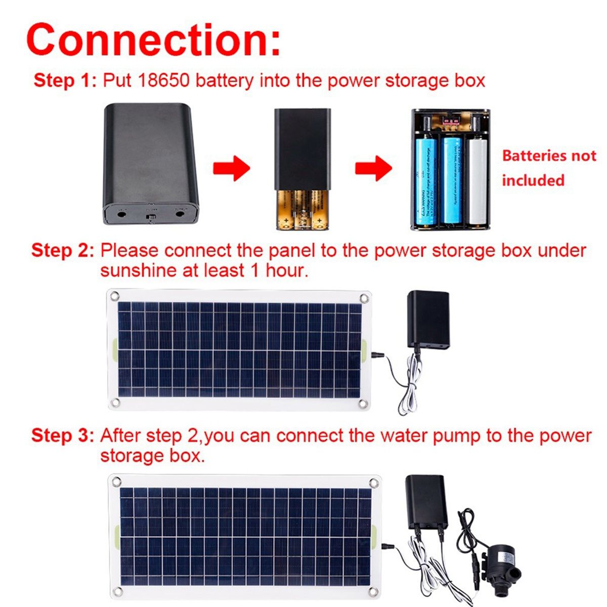 50W Solar Water Pump 800L/H DC12V Solar Water Fountain Pump