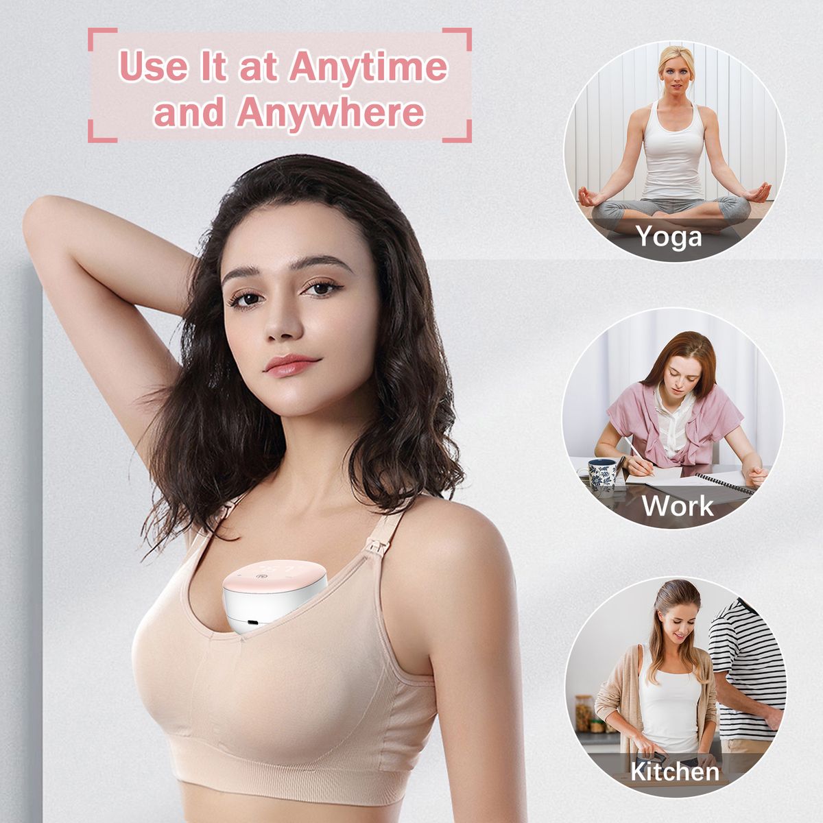 P3 Wearable Electric Breast Pump 240ml,28mm Shield