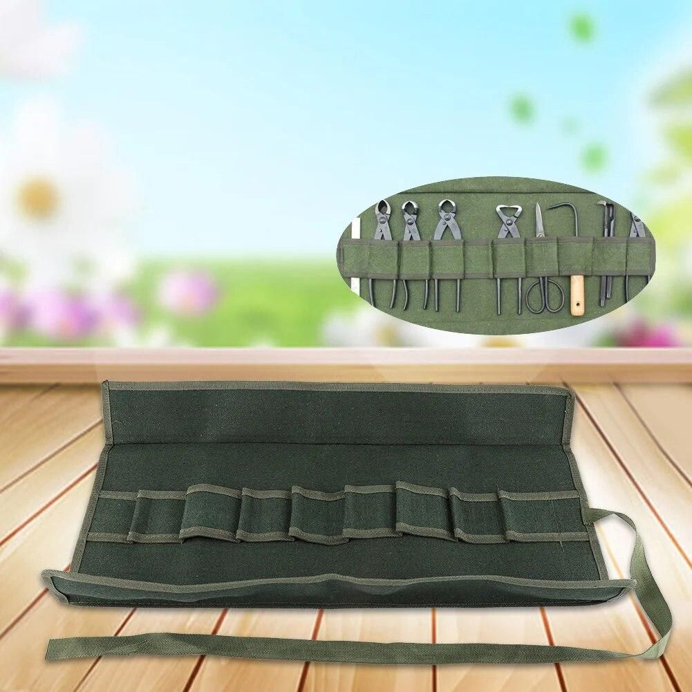 1Pc Canvas Gardening Handle Portable Multifunctional Dirt-proof Storage Package Tool Set Case Rolling Garden Working Bag