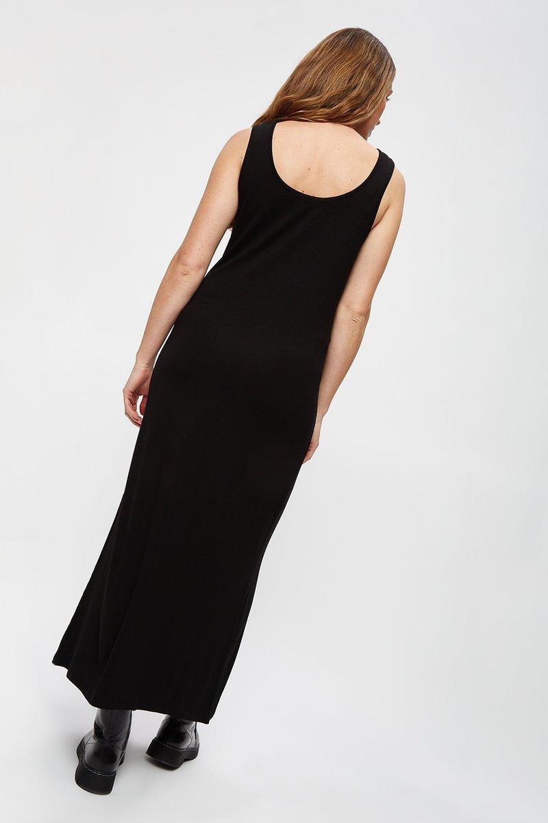 Full Length Sleeveless Maxi Black Maternity Dress
