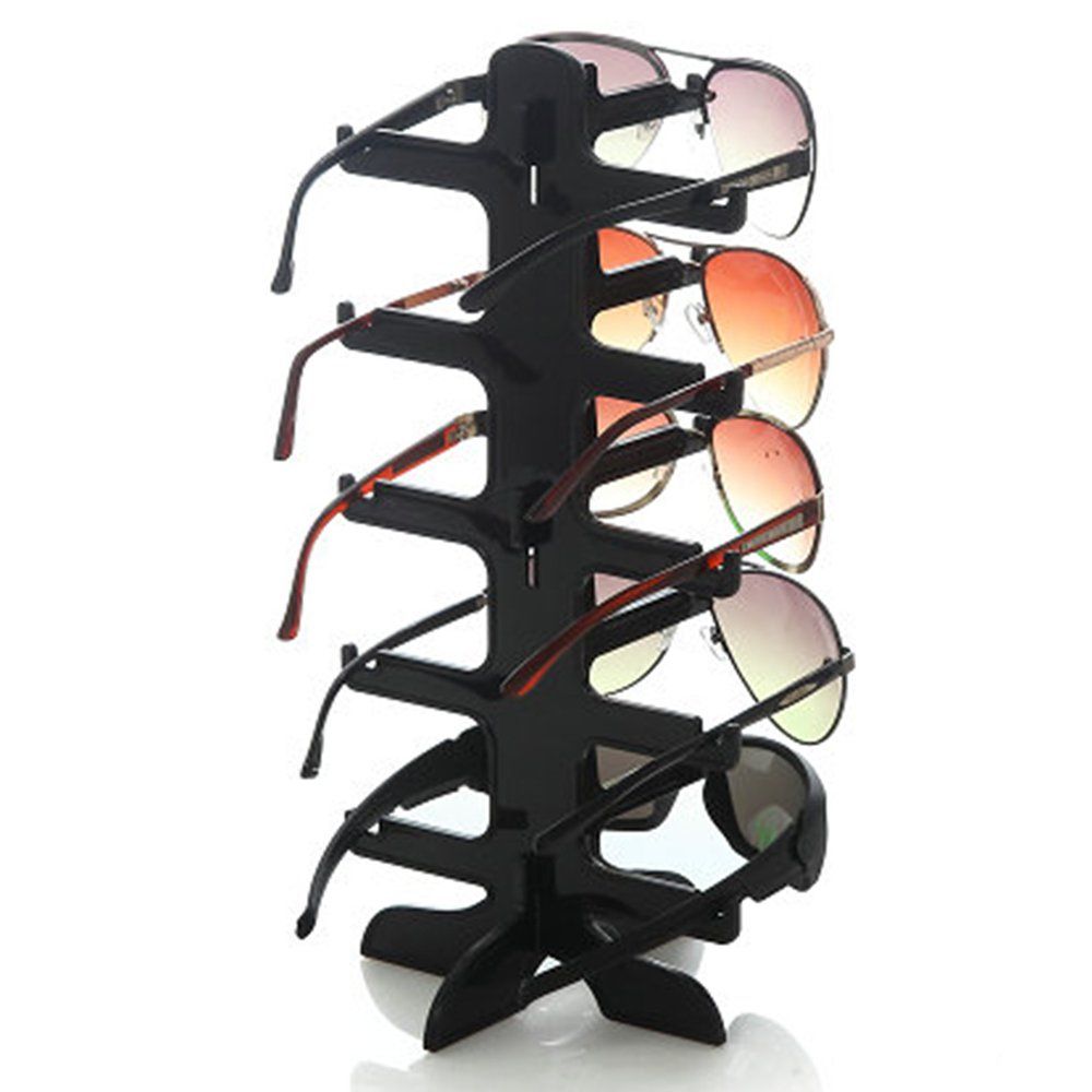 5 Layers Glasses Eyeglasses Sunglasses Show Stand Holder Frame Display Rack Black