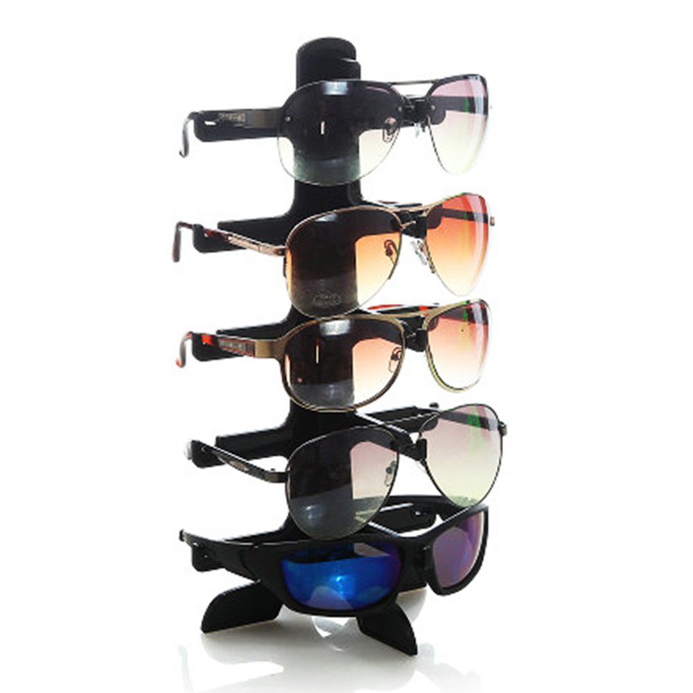5 Layers Glasses Eyeglasses Sunglasses Show Stand Holder Frame Display Rack Black