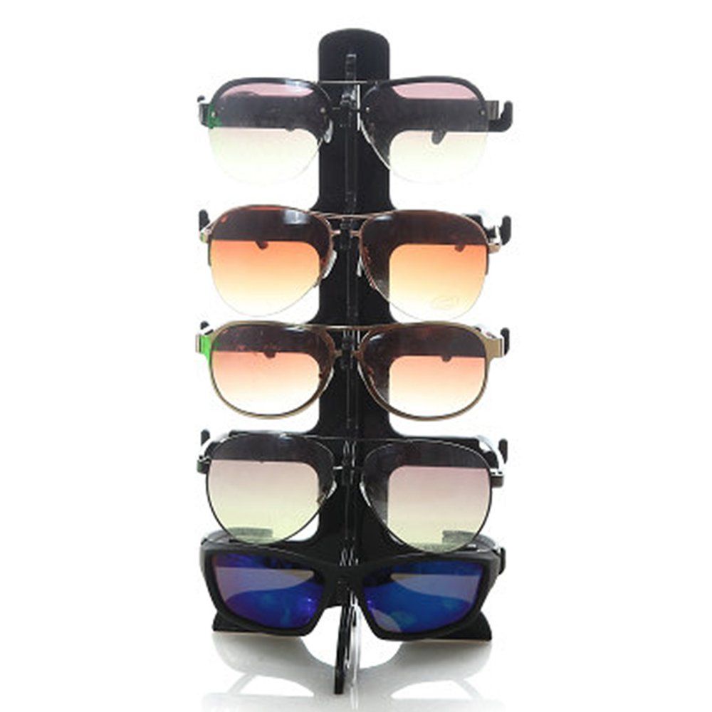 5 Layers Glasses Eyeglasses Sunglasses Show Stand Holder Frame Display Rack Black