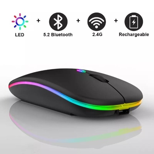 Wireless Rechargeable Gaming Mouse- Black