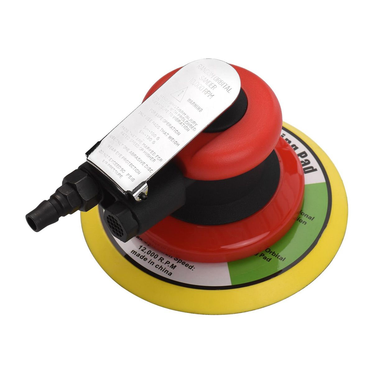 Pneumatic Sander 6 Inch Polishing Sanding Waxing for Car Wall Wood Metal 10000RPM Red