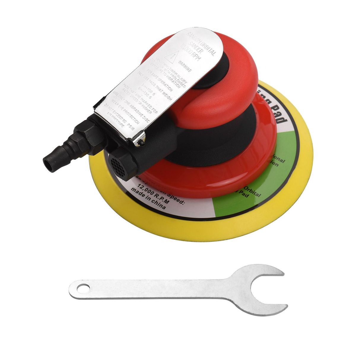 Pneumatic Sander 6 Inch Polishing Sanding Waxing for Car Wall Wood Metal 10000RPM Red