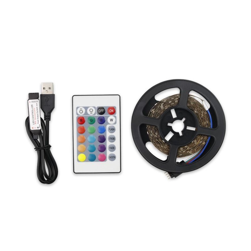 2m LED Light Strip 16 Color Remote Control RGB Light Belt USB Symphony Neon Decorative Soft Light Bar(Waterproof )