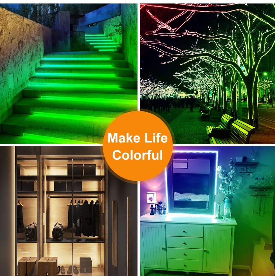 2m LED Light Strip 16 Color Remote Control RGB Light Belt USB Symphony Neon Decorative Soft Light Bar(Waterproof )