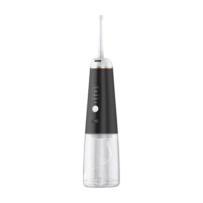 Portable Oral Irrigator Floss With Jet Tips Water Between Teeth Black