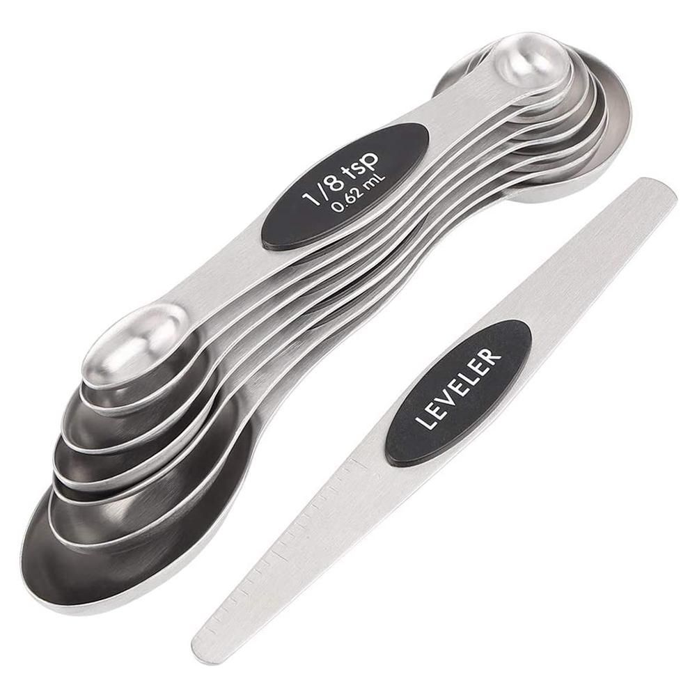 8PCS Stainless Steel Double Head Measuring Spoons Magnetic Measurement Teaspoon Tablespoon for Dry &  Ingredients
