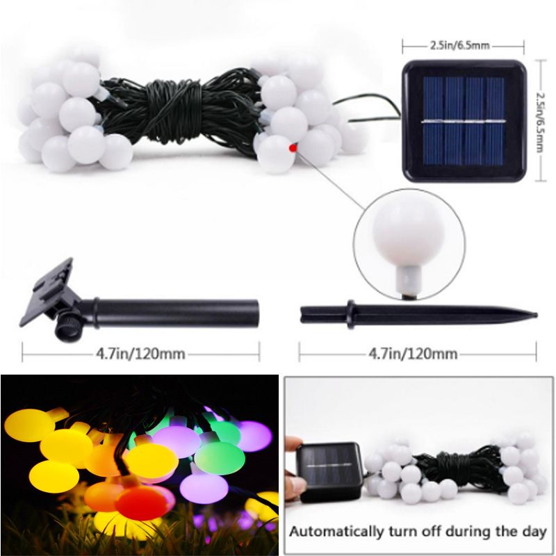 Solar Globe LED String Lights Multicolor 20 50 100 LEDs