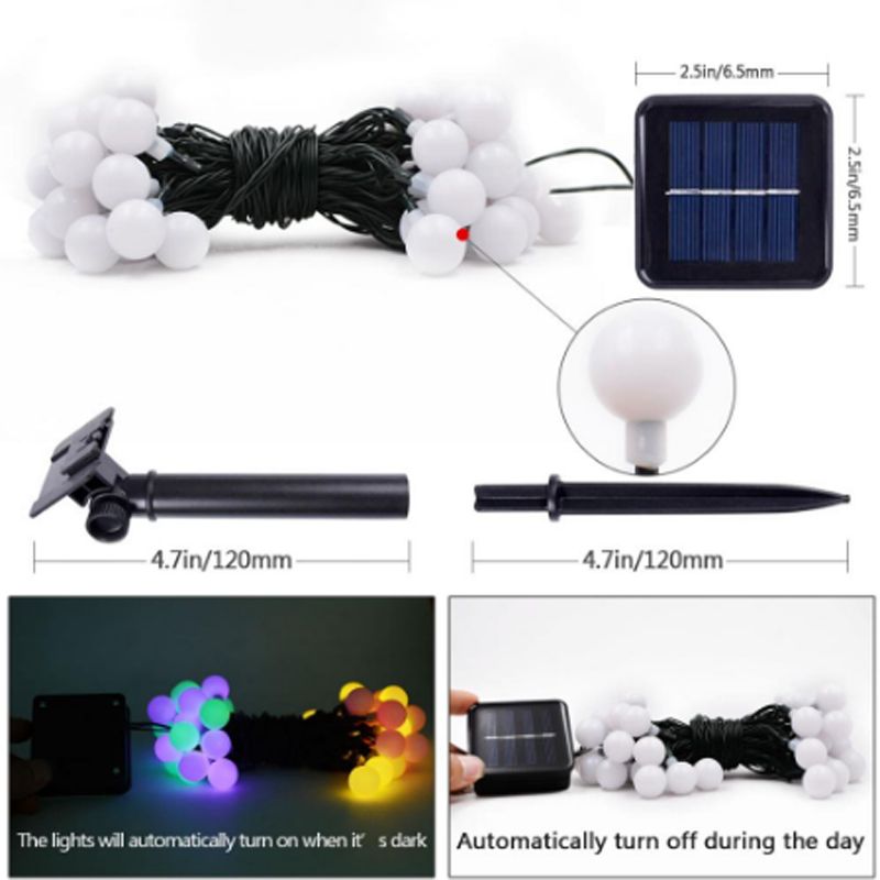 Solar Globe LED String Lights Multicolor 20 50 100 LEDs