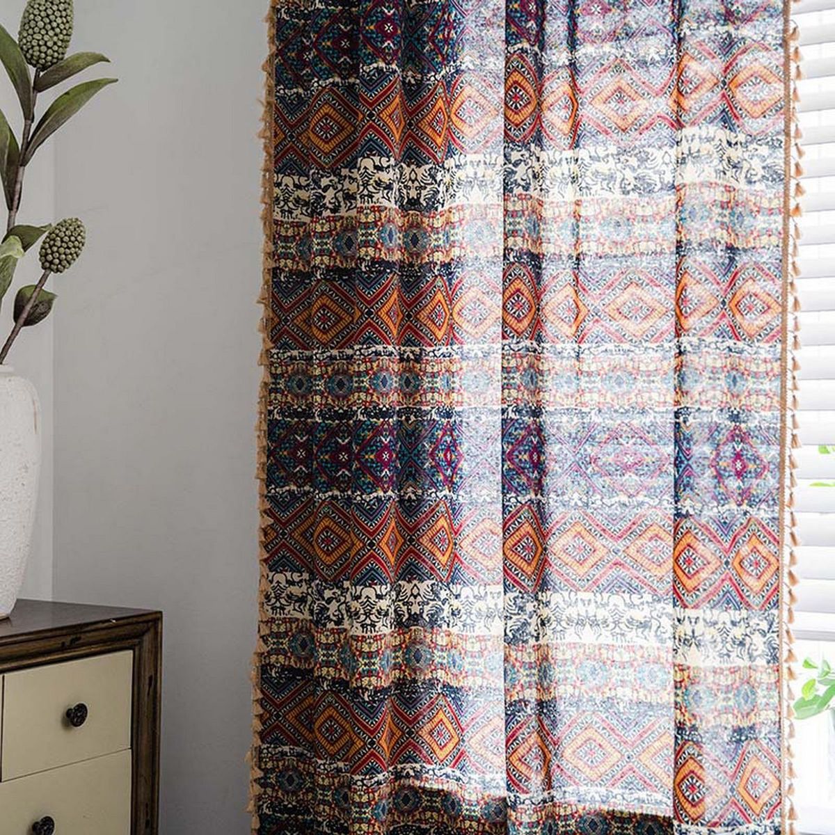 Window Drapery Polyester Cotton Blackout Curtain