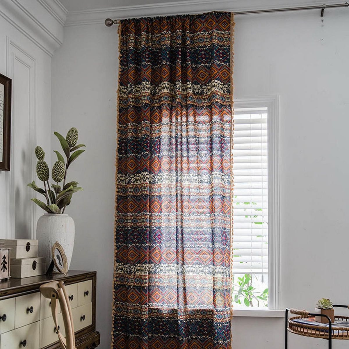 Window Drapery Polyester Cotton Blackout Curtain