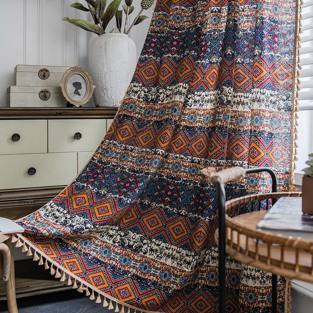Window Drapery Polyester Cotton Blackout Curtain