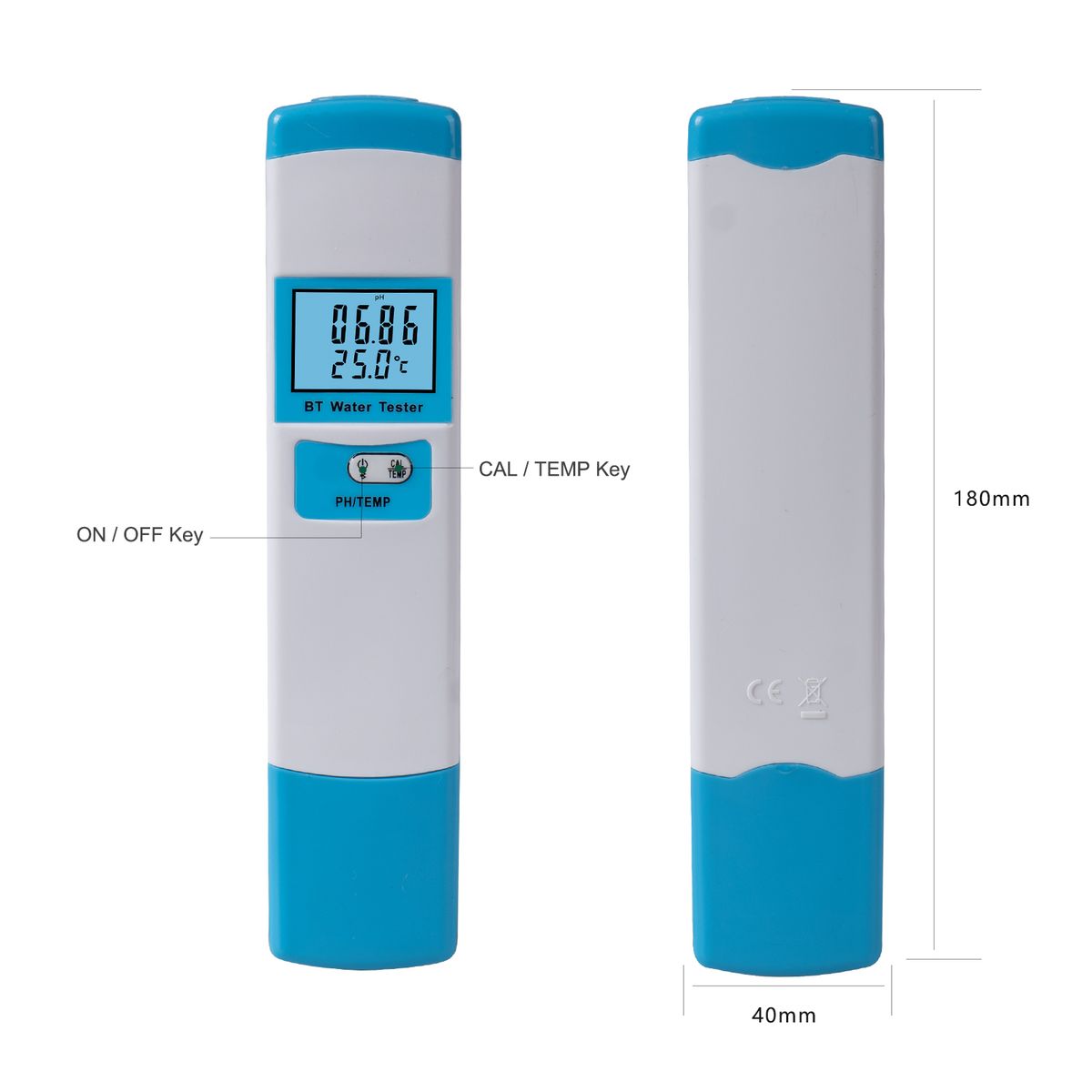 PH Meter Digital 2 In 1 PH/TEMP Meter PH Tester High