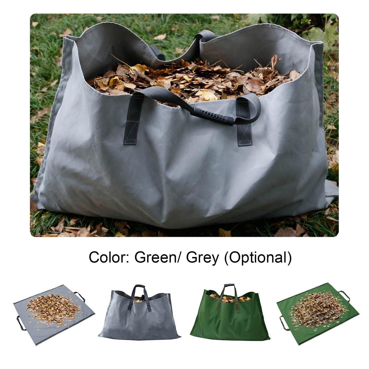 Reusable Yard Waste Bag 2 in 1 Leaf Bag & Garden Pad Waterproof Canvas Leaf Tote with Handles Trash Bags for Backyard Lawn Gardens