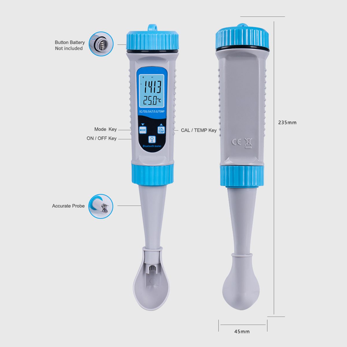 5 In 1 Water Quality Tester Pool Water Tester