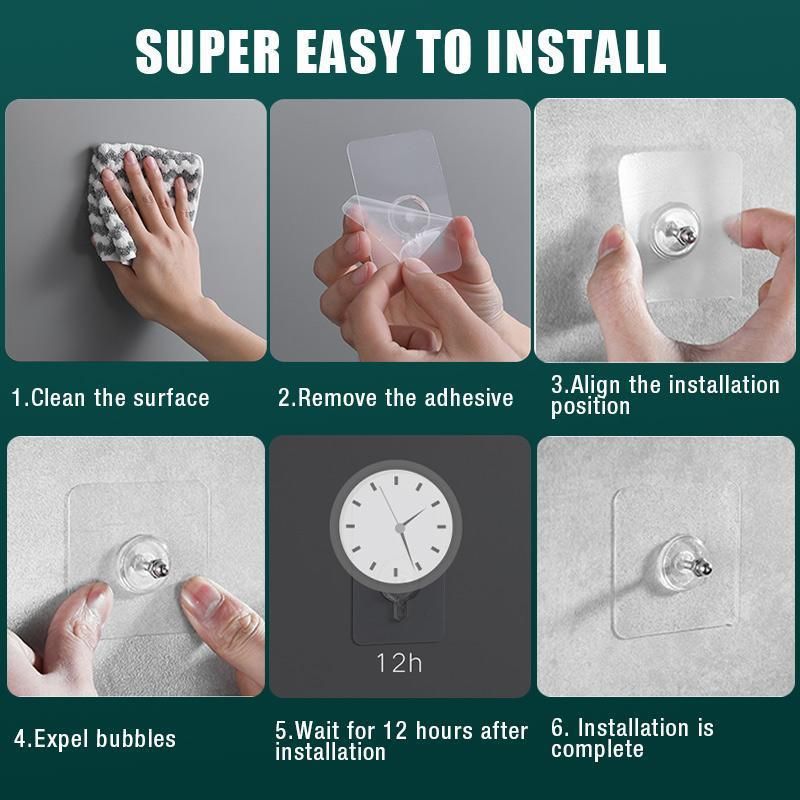 10pcs Strong Adhesive Seamless Sticky Wall Hook