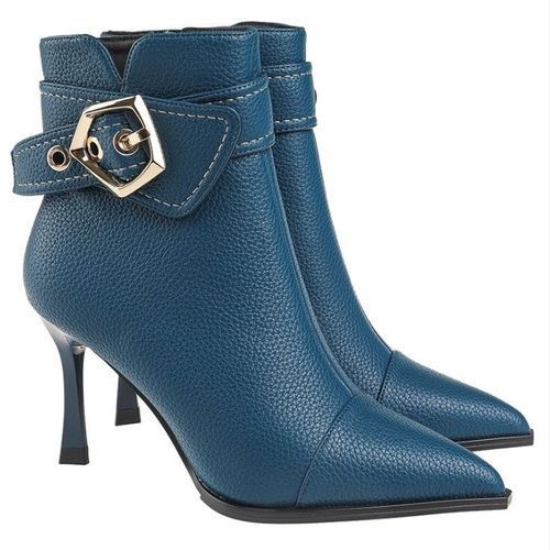 Boots Female Pointed Side Zipper Thin Strap Buckle Short Female Boots