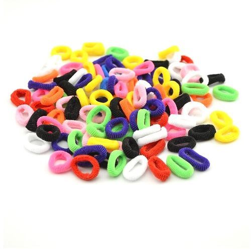 100 Pcslot Rubber Band ForGirls Black White Soft Small