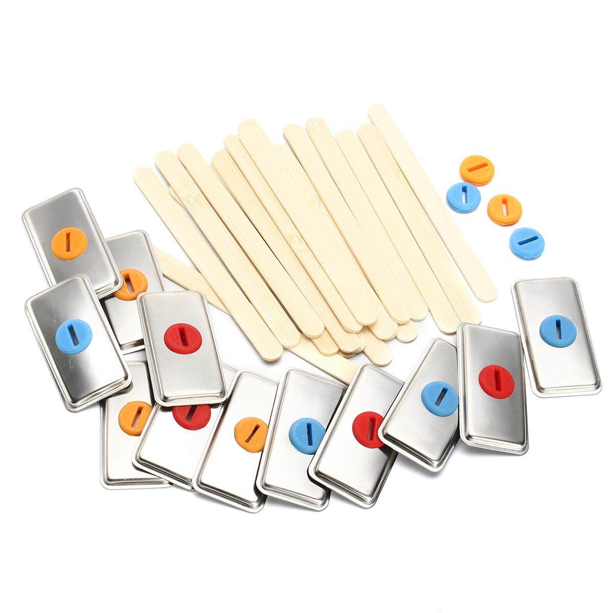 10pcs Stainless Steel Molds Ice Lolly Popsicle Ice Stick Holder Mould DIY 5 Round Head Double Groove 5 Flat Head Double Groove