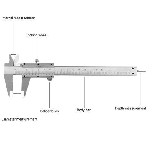 Vernier Caliper 6 0-150mm/0.02mm Metal Carbon Steel Calipers Gauge Too