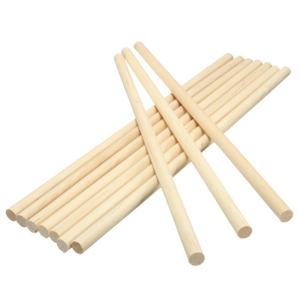 10pcs Round Wooden Lollipop Lolly Sticks Cake Dowels DIY Food Hand Crafts Tool 10mm 10mm