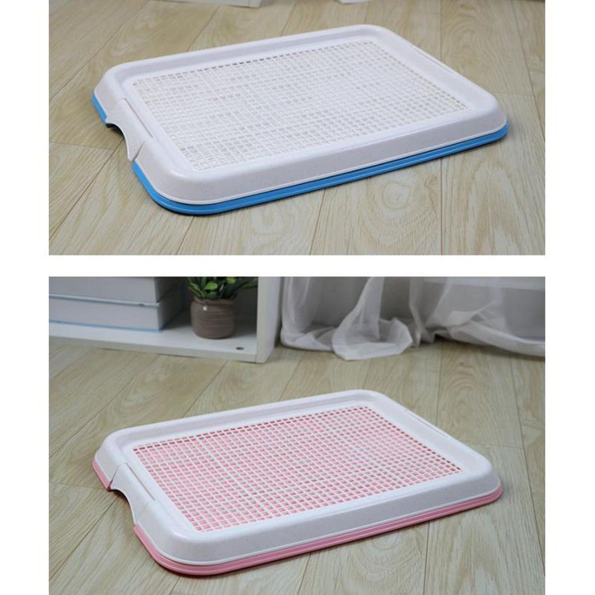 Dog Potty Toilet Training Tray Indoor Mesh Training Pink