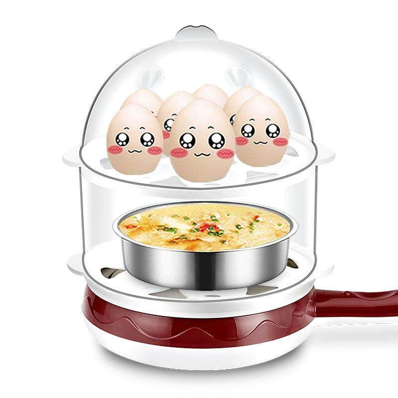 Rapid Egg Cooker Double Layer Multifunctional Big Capacity Poacher And Steamer # Coffee 110V US Coffee (coffee) 220V European Gauge