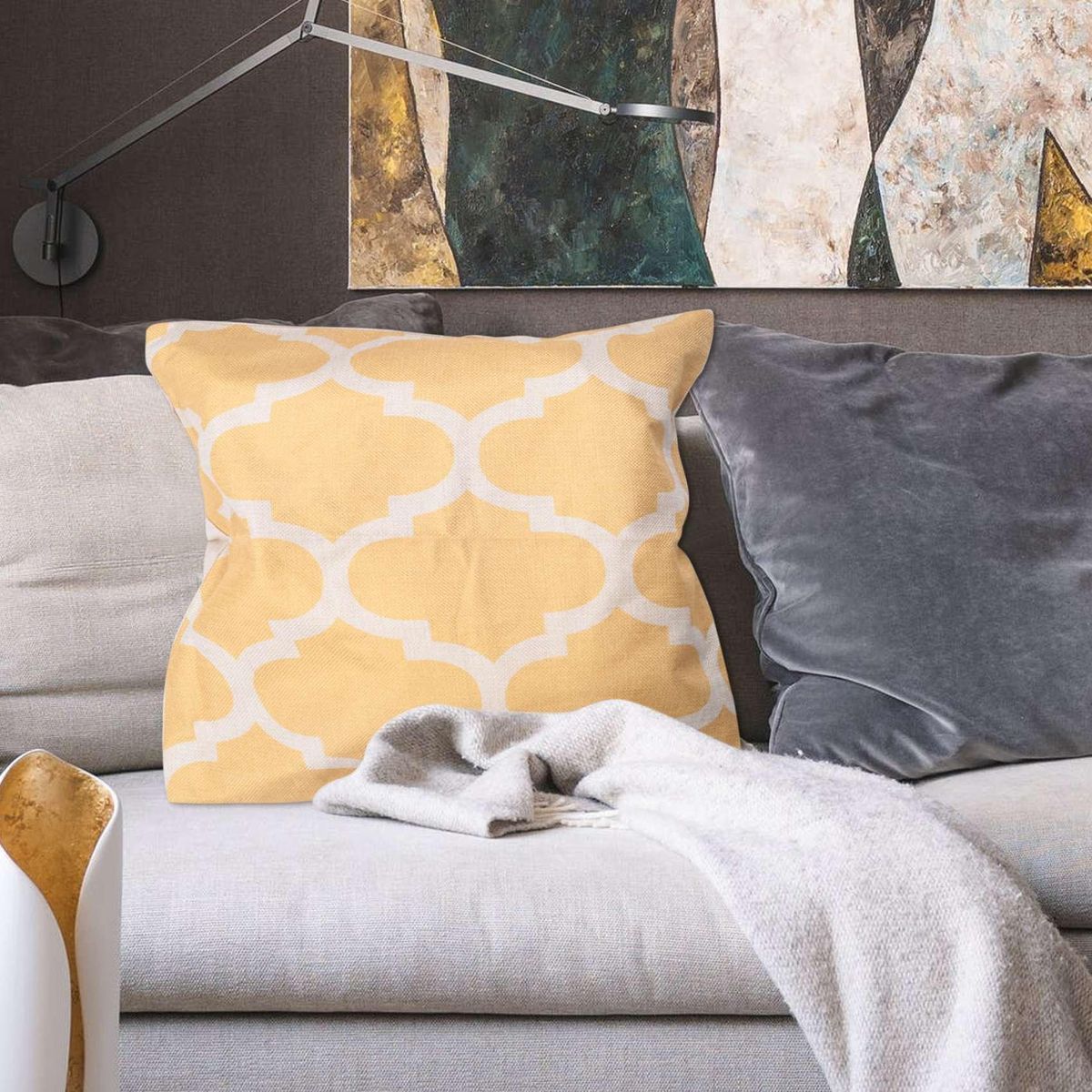 Geometric Pillow Case Car Bedroom Sofa Decor yellow