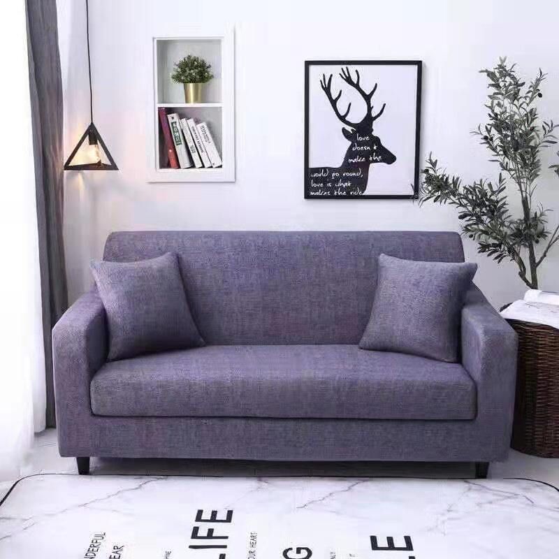 3 Seaters High Quality Sofa Armchair Chair Couch Slipcover Stretch Covers Elastic Fabric Cover Settee Protector -- Light Gray / Brown / Purple Dark Grey