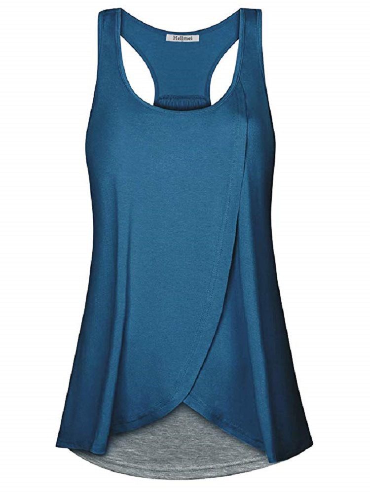 Breast-feeding Clothing Round Collar Sleeveless Nursing Vest To Prevent Naked