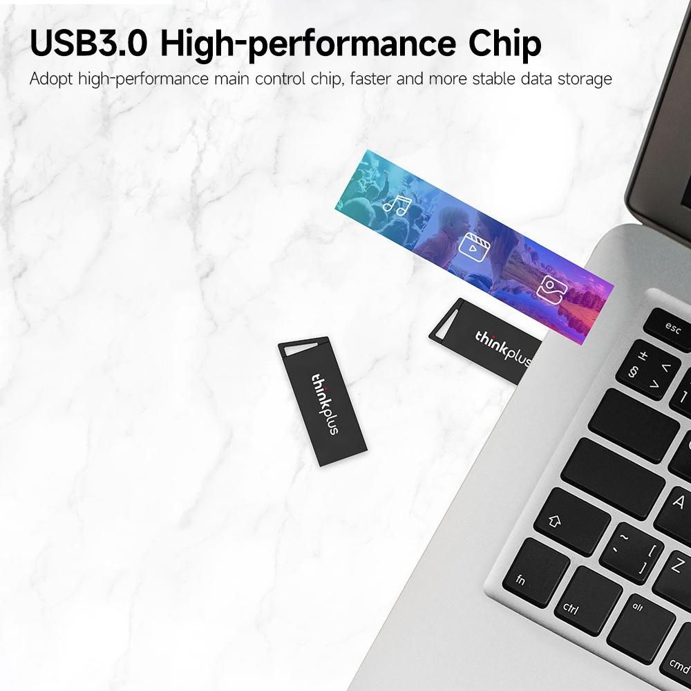 thinkplus MU231 64GB USB3.0 Metal U Disk High-speed USB Flash Drive Portable Shockproof U Disk Plug and Play Wide Compatibility