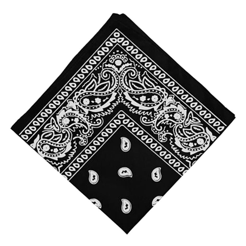 Unisex Novelty Paisley Bandana Head Wrap Neck Hair Band Black