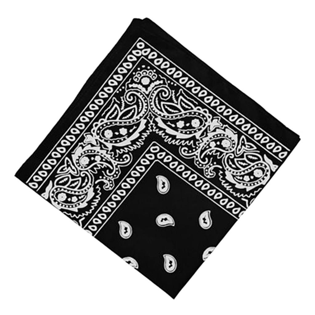 Unisex Novelty Paisley Bandana Head Wrap Neck Hair Band Black