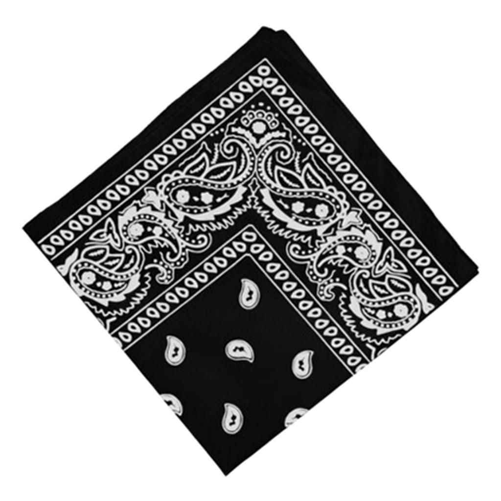 Unisex Novelty Paisley Bandana Head Wrap Neck Hair Band Black