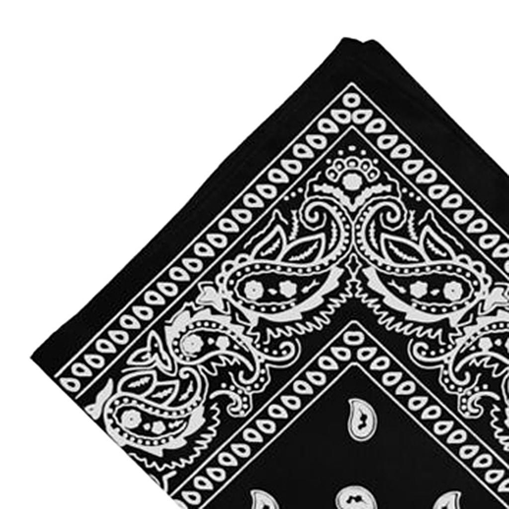 Unisex Novelty Paisley Bandana Head Wrap Neck Hair Band Black