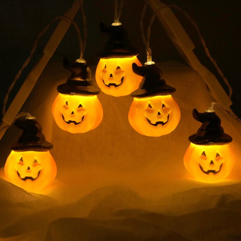 Halloween Pumpkin Lights Lanterns 10 20 40 LED 3D Pumpkin