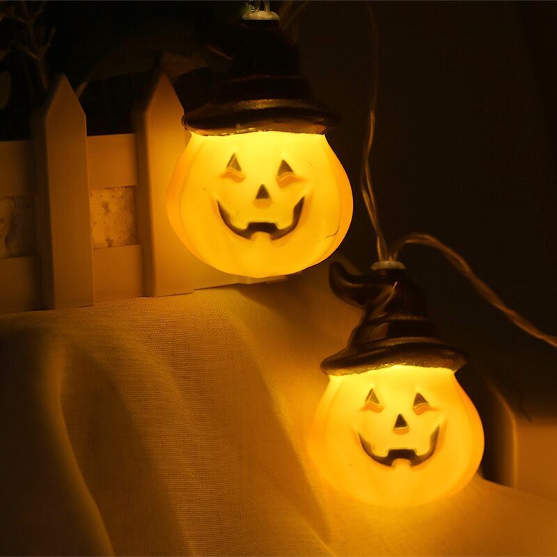Halloween Pumpkin Lights Lanterns 10 20 40 LED 3D Pumpkin