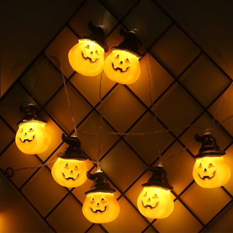 Halloween Pumpkin Lights Lanterns 10 20 40 LED 3D Pumpkin