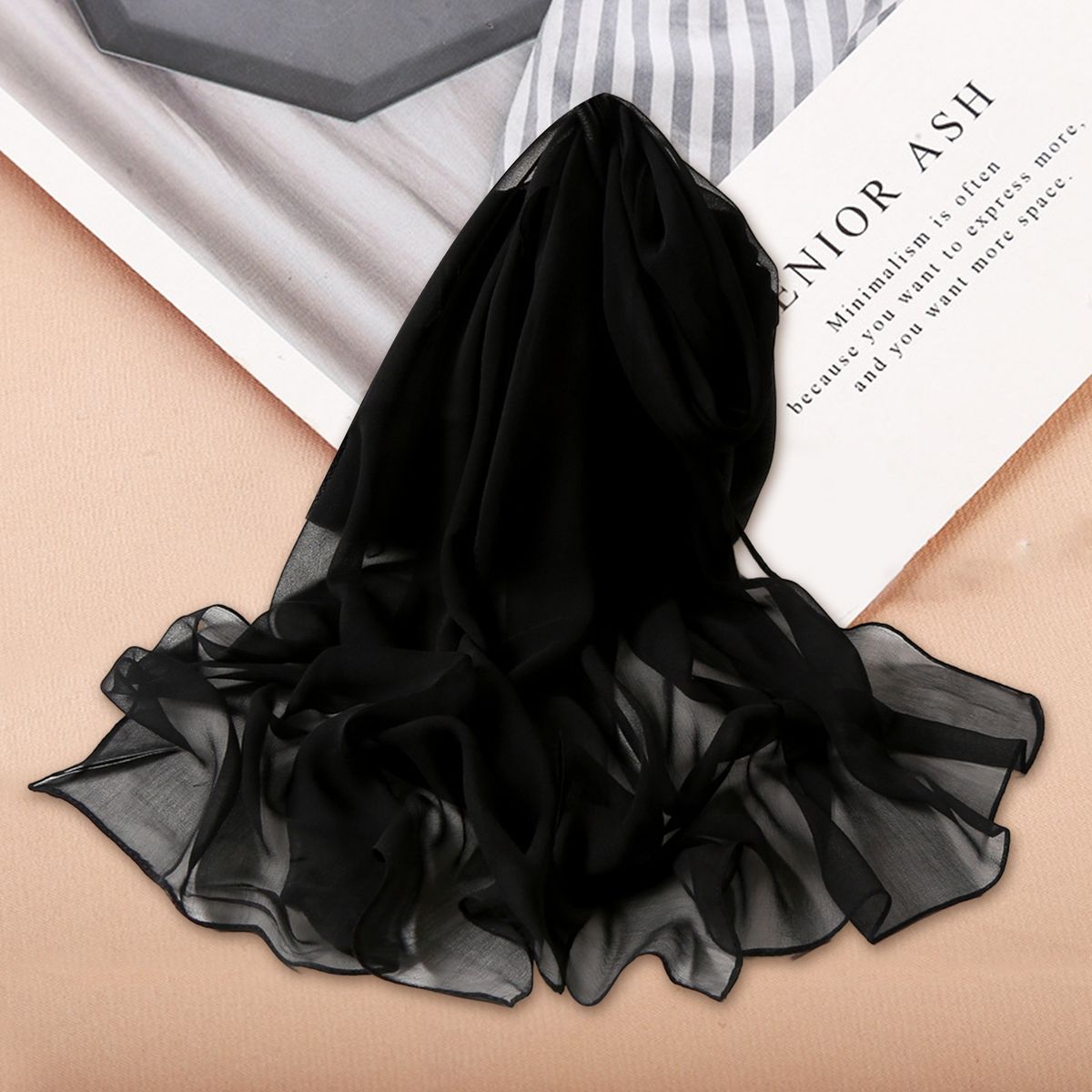 Women Shawls Sun Protection Women Scarf Black