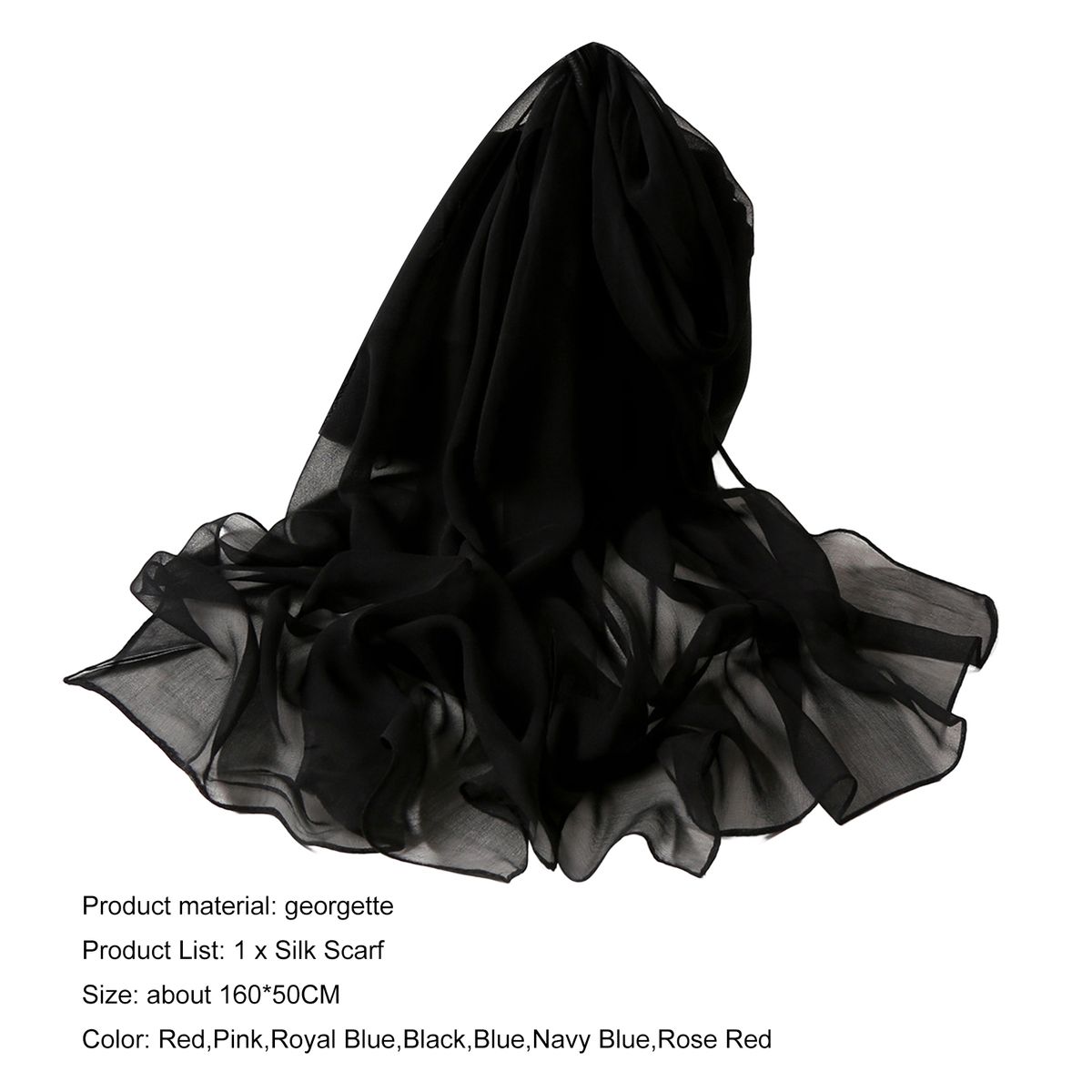 Women Shawls Sun Protection Women Scarf Black